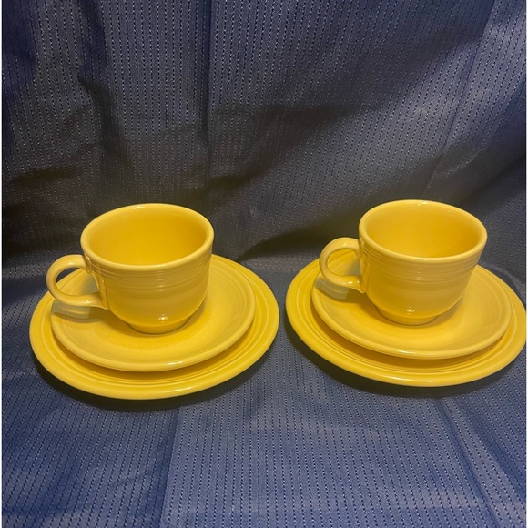 Fiestaware Dessert Set for Two in Sunflower light yellow Six Pieces KKB - Picture 7 of 11